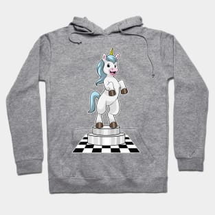 Unicorn at Chess as Chess piece Knight Hoodie